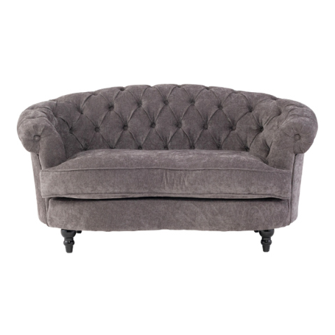 グレーファブリックフレンチスタイル2シーターソファ　MouSofa(モーソファ)