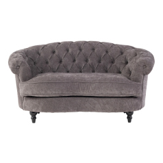 グレーファブリックフレンチスタイル2シーターソファ　MouSofa(モーソファ)