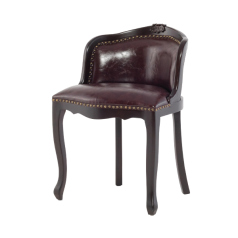 ブラウンPUレザーバニティースツール