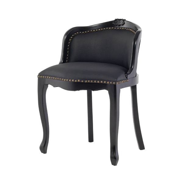 ブラックPUレザーバニティースツール