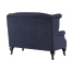 ロイヤルネイビーブルーファブリックチェスターフィールドウイングバックソファ(チェア)