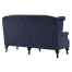 ロイヤルネイビーブルーファブリックチェスターフィールド3シーターウイングバックソファ