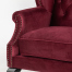 レッドベルベットチェスターフィールド3シーターウイングバックソファ