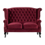 レッドベルベットチェスターフィールドウイングバックソファ