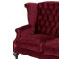 レッドベルベットチェスターフィールドウイングバックソファ