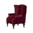 レッドベルベットチェスターフィールドウイングバックシングルソファ(アームチェア)