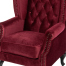 レッドベルベットチェスターフィールドウイングバックシングルソファ(アームチェア)