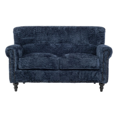 ブルーボアファブリックヴィンテージスタイル2シーターソファ　VINCENT(ヴィンセント)