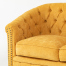 イエローファブリックコンパクトチェスターフィールドラウンジ3シーターソファ　VINCENT