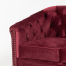 レッドベルベットコンパクトチェスターフィールドラウンジ3シーターソファ　VINCENT