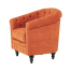 オレンジファブリックコンパクトチェスターフィールドラウンジシングルソファ　VINCENT