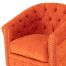 オレンジファブリックコンパクトチェスターフィールドラウンジシングルソファ　VINCENT