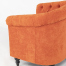 オレンジファブリックコンパクトチェスターフィールドラウンジシングルソファ　VINCENT