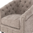 ライトグレーファブリックコンパクトチェスターフィールドラウンジシングルソファ　VINCENT