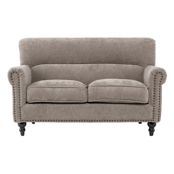 ライトグレーファブリックヴィンテージスタイル2シーターソファ　VINCENT(ヴィンセント)