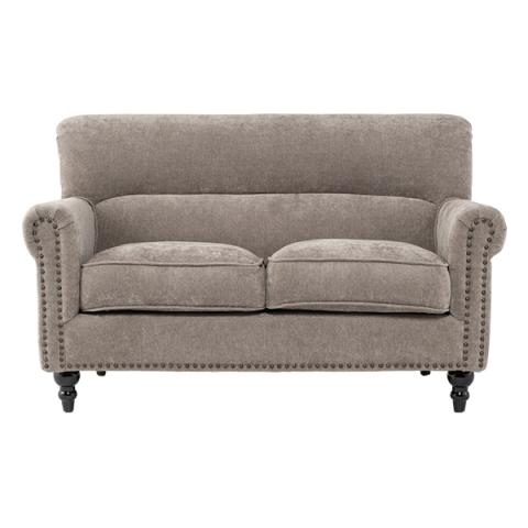 ライトグレーファブリックヴィンテージスタイル2シーターソファ　VINCENT(ヴィンセント)