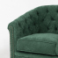 グリーンファブリックコンパクトチェスターフィールドラウンジ2シーターソファ　VINCENT