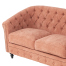 サーモンピンクファブリックコンパクトチェスターフィールドラウンジ2シーターソファ　VINCENT