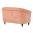 サーモンピンクファブリックコンパクトチェスターフィールドラウンジ2シーターソファ　VINCENT