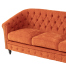 オレンジファブリックコンパクトチェスターフィールドラウンジ3シーターソファ　VINCENT