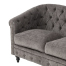 グレーファブリックコンパクトチェスターフィールドラウンジ2シーターソファ　VINCENT