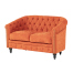 オレンジファブリックコンパクトチェスターフィールドラウンジ2シーターソファ　VINCENT