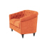 オレンジファブリックコンパクトチェスターフィールドラウンジ2シーターソファ　VINCENT