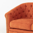 オレンジファブリックコンパクトチェスターフィールドラウンジ2シーターソファ　VINCENT
