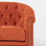 オレンジファブリックコンパクトチェスターフィールドラウンジ2シーターソファ　VINCENT