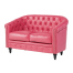 ピンクPUレザーコンパクトチェスターフィールドラウンジ2シーターソファ　VINCENT