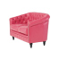 ピンクPUレザーコンパクトチェスターフィールドラウンジ2シーターソファ　VINCENT