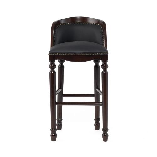 ブラックPUレザーロココ調カウンターチェア　VINCENT(ヴィンセント)