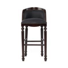 ブラックPUレザーロココ調カウンターチェア　VINCENT(ヴィンセント)