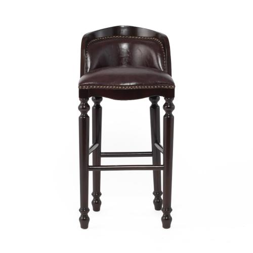 ダークブラウンPUレザーロココ調カウンターチェア　VINCENT(ヴィンセント)