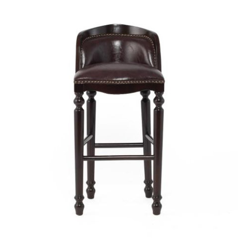 ダークブラウンPUレザーロココ調カウンターチェア　VINCENT(ヴィンセント)