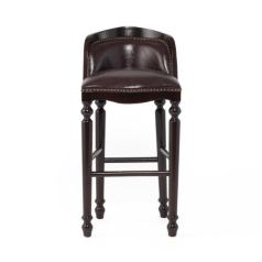 ダークブラウンPUレザーロココ調カウンターチェア　VINCENT(ヴィンセント)