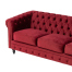 レッドベルベットコンパクトチェスターフィールド3シーターソファ　VINCENT