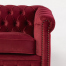 レッドベルベットコンパクトチェスターフィールド3シーターソファ　VINCENT
