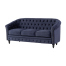 ネイビーブルーベルベットコンパクトチェスターフィールドラウンジ3シーターソファ　VINCENT