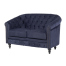 ネイビーブルーベルベットコンパクトチェスターフィールドラウンジ2シーターソファ　VINCENT