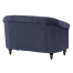 ネイビーブルーベルベットコンパクトチェスターフィールドラウンジ2シーターソファ　VINCENT
