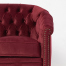 レッドベルベットコンパクトチェスターフィールドラウンジ2シーターソファ　VINCENT